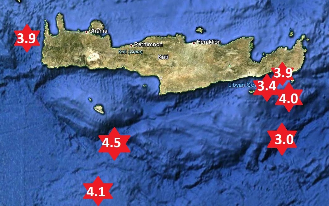 Σεισμική δόνηση δυτικά των Χανίων-Έντονη σεισμική δραστηριότητα στην Κρήτη