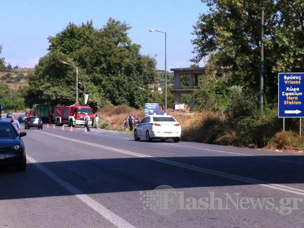 Τροχαίο ατύχημα με σύγκρουση οχημάτων Εθνική Οδό Χανίων - Ρεθύμνης (φωτο)