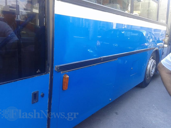 Ατύχημα με λεωφορείο στα Χανιά - Πεζή είδε το χάρο με τα μάτια της (φωτο)