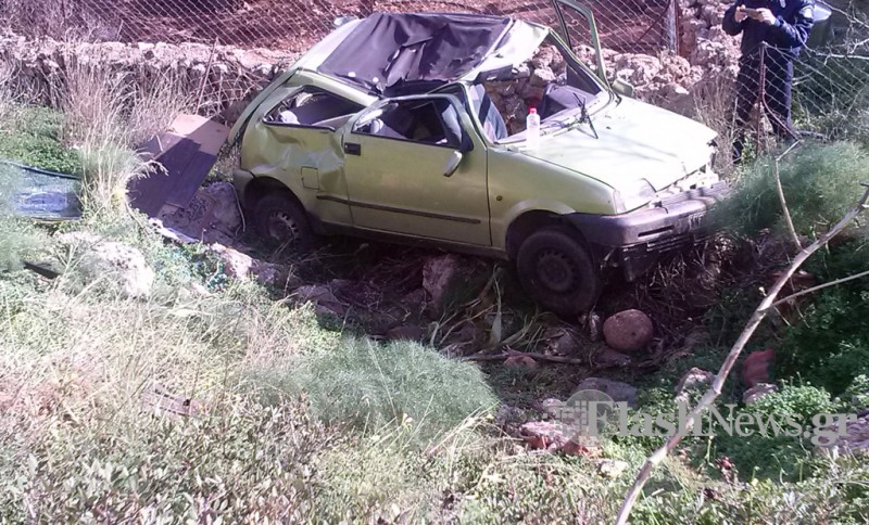 Χανιά: Ζευγάρι έκανε βουτιά με το αυτοκίνητό από ύψωμα στo δρόμο του Βλητέ (φωτο)