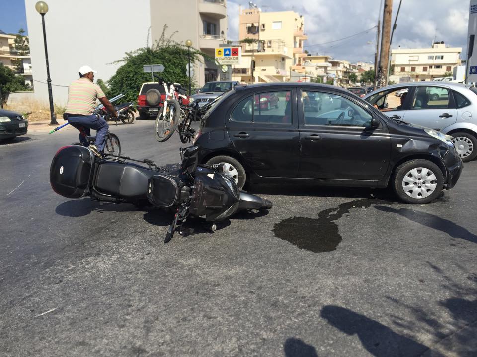 Χανιά: Τροχαίο στη Γογονή με μηχανάκι (Photos)