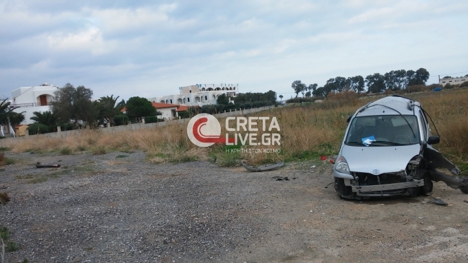 Κρήτη: Γκαζιάρης πιτσιρικάς χωρίς δίπλωμα σμπαράλιασε το αμάξι (Photo)