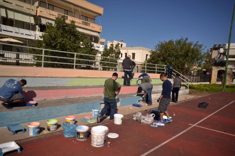 Εθελοντικές εργασίες στα Χανιά οι Αμερικανοί ναύτες (φωτό)