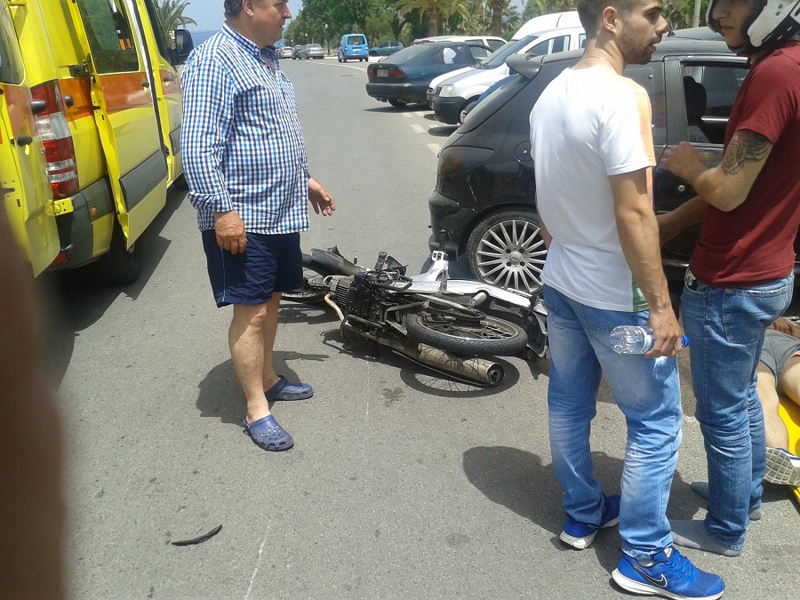 Χανιά:Τροχαίο με μηχανάκι και δυο τραυματίες στη Χρυσή Ακτή