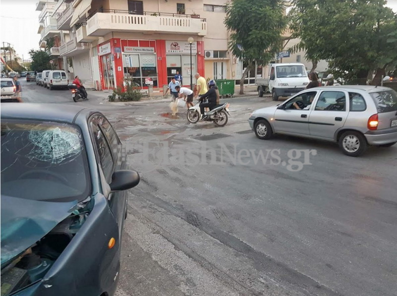 Χανιά: Πρωινό τροχαίο με τραυματισμό στην Αναγνώστου Γογονή (φωτό)