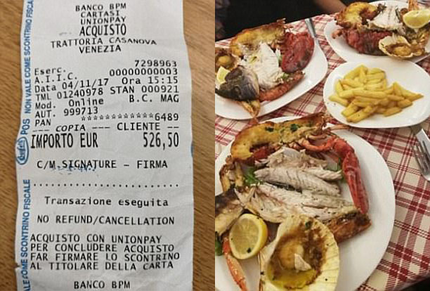 Πλήρωσαν 1.145 ευρώ για τρεις μπριζόλες και τηγανιτό ψάρι!