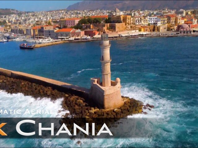 cinematic aerial chania