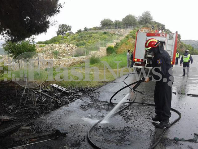 Χανιά: Πέταξε το τσιγάρο και λαμπάδιασε η καρότσα του!