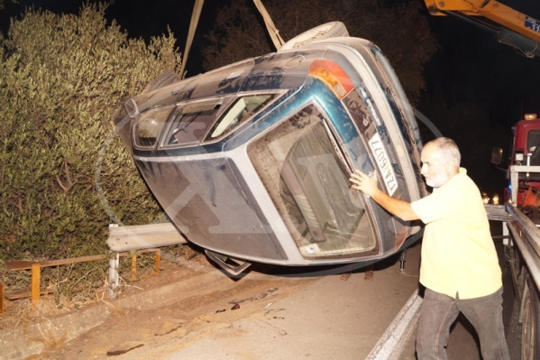 Τροχαίο στην εθνικό οδό στα Μεγάλα Χωράφια Χανίων (φωτο)