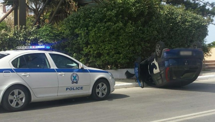 Τον ουρανό ανάποδα είδε οδηγός στα Χανιά (φωτο)