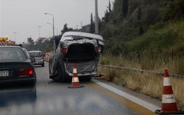 Δυο τροχαία στην εθνική σε απόσταση 50 μέτρων !