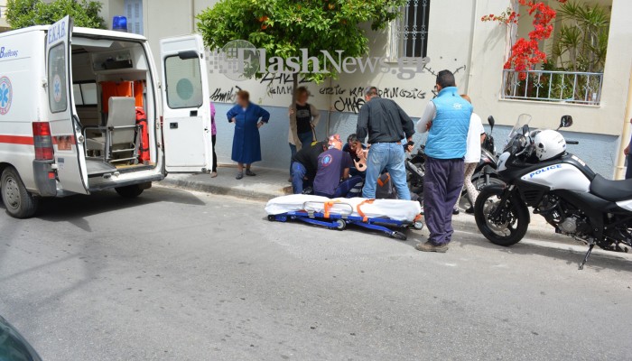 Τροχαίο ατύχημα στο κέντρο των Χανίων (φωτο)