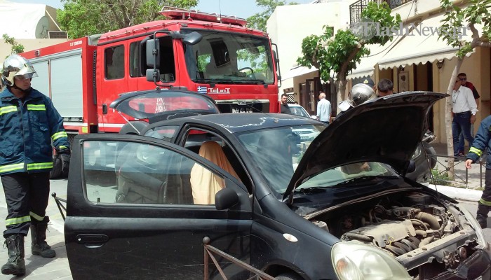 Αναστάτωση στο κέντρο των Χανίων από καπνούς σε αυτοκίνητο
