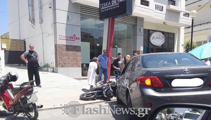 Σε σοβαρή κατάσταση τραυματίας μετά από τροχαίο στα Χανιά (φωτο)