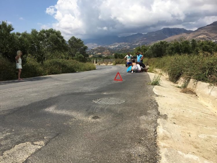 Κρήτη: Σοβαρός τραυματισμός ποδηλάτη λόγω κακοτεχνίας (Photos-Video)