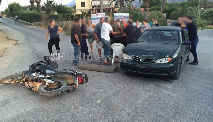 Τροχαίο ατύχημα με τραυματία οδηγό μοτοσικλέτας (φωτο)