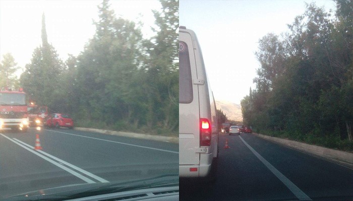Μετωπική σύγκρουση με τραυματίες στην εθνική οδό Χανίων - Ρεθύμνης (φωτο)