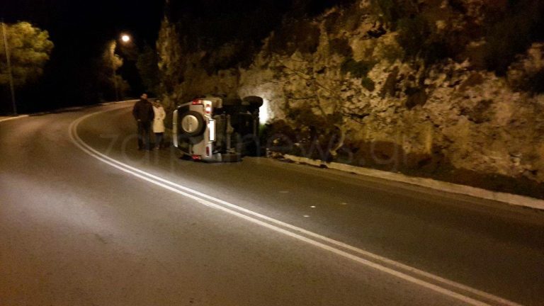 Χανιά: Τζιπ τούμπαρε τα ξημερώματα στην Ακρωτηρίου (φωτο)