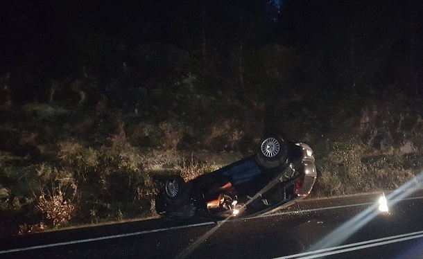 Χανιά: Αυτοκίνητο τούμπαρε στην Εθνική (Photo)