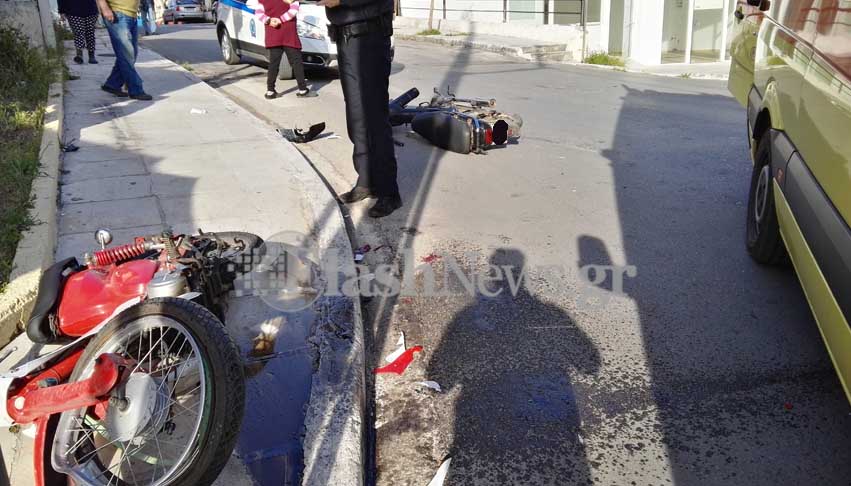 Στο νοσοκομείο δύο νεαροί μετά από σύγκρουση στην Γογονή στα Χανιά (φωτό)