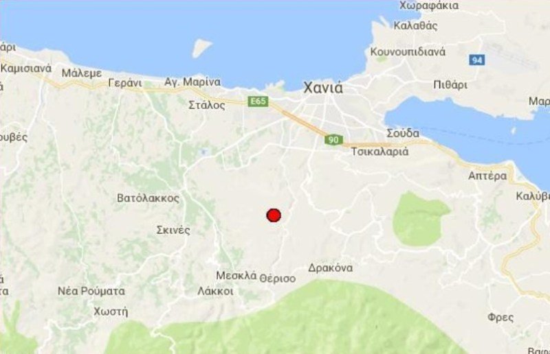 Σεισμική δόνηση αισθητή στην πόλη των Χανίων