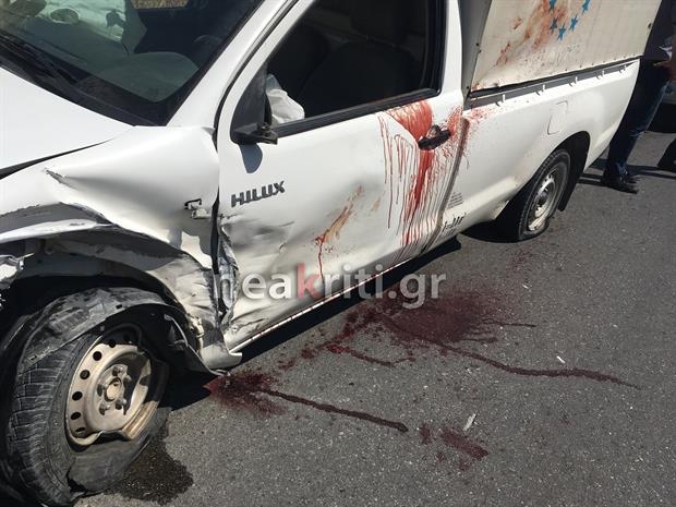 Κρήτη: Ακρωτηριάστηκε το χέρι οδηγού μετά από τροχαίο με δύο αυτοκίνητα (φωτο)