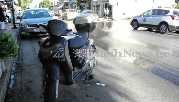 Σοβαρός τραυματισμός οδηγού δικύκλου στην οδό Γογονή στα Χανιά (φωτο)