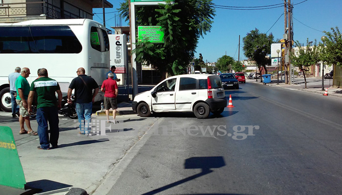 Τροχαίο με τραυματισμό οδηγού δικύκλου στα Χανιά (φωτο)
