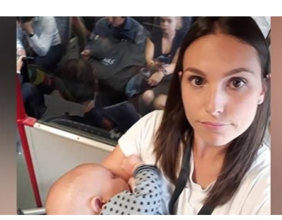 Η Κέιτ Χίτσενς μαζί με το μόλις 6 μηνών μωρό της πήρε το τρένο για να πάει το Γουίκφορντ.