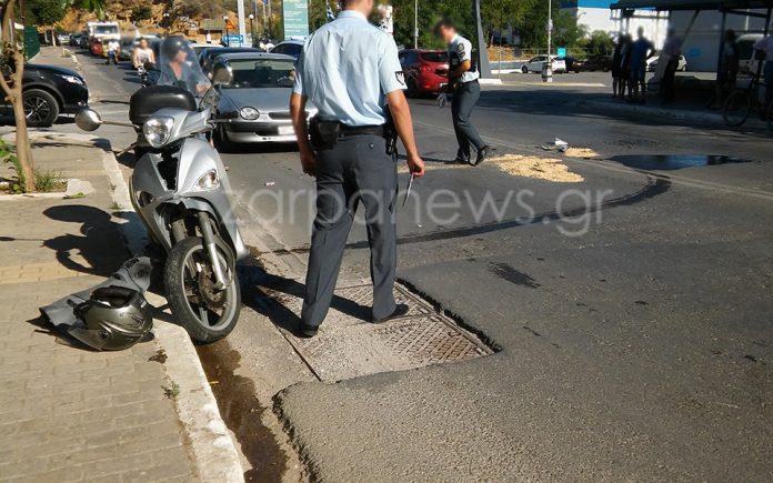 Τροχαίο με το… καλημέρα στα Χανιά Στο νοσοκομείο οδηγός μηχανακιού μετά από σύγκρουση με Ι.Χ.(Photos)