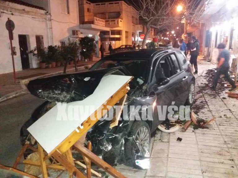 Αυτοκίνητο εισέβαλε σε ταβέρνα στα Χανιά