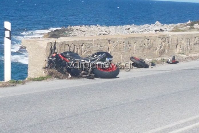 Σοβαρό τροχαίο στην Εθνική Οδό Χανίων-Ρεθύμνου, συγκρούστηκαν μηχανές μεγάλου κυβισμού