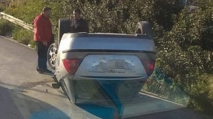 Κρήτη: Τροχαίο με ανατροπή ΙΧ στην Εθνική οδό
