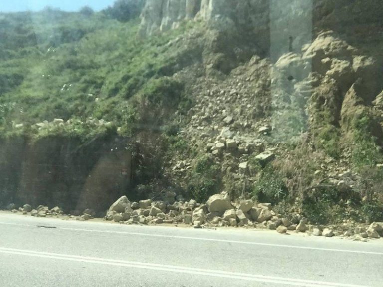 Χανιά: Νέα κατολίσθηση στην εθνική οδό (φωτο)