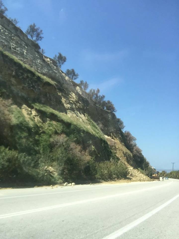 Χανιά: Νέα κατολίσθηση στην εθνική οδό (φωτο)