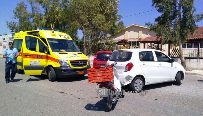 Τροχαίο ατύχημα με τραυματισμό οδηγού δικύκλου στην Σούδα (φωτο)