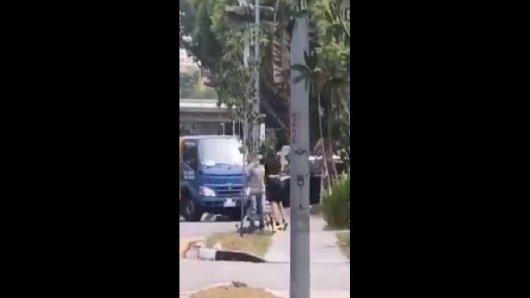Φορτηγατζής τα βάζει με ποδηλάτη, τρώει μπουκέτο και πέφτει νοκ άουτ (video)