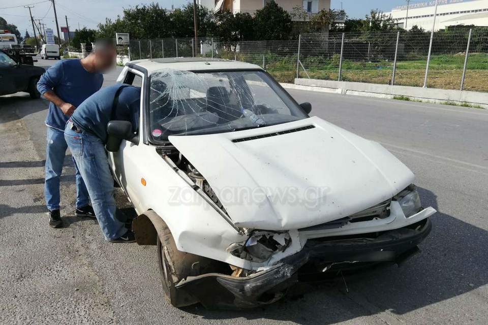 Χανιά: Σφοδρή σύγκρουση Ι.Χ στο Βαμβακόπουλο (φωτο)