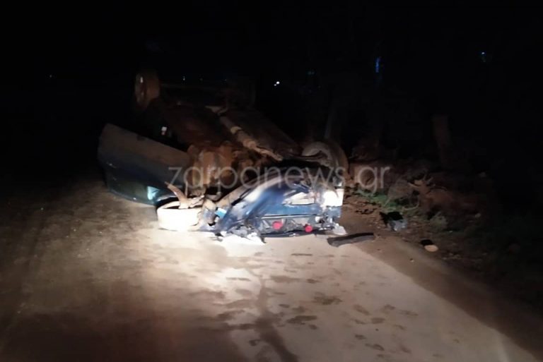 Χανιά: Σοκαριστική «τούμπα» με το αμάξι για 30χρονο οδηγό (φωτο)