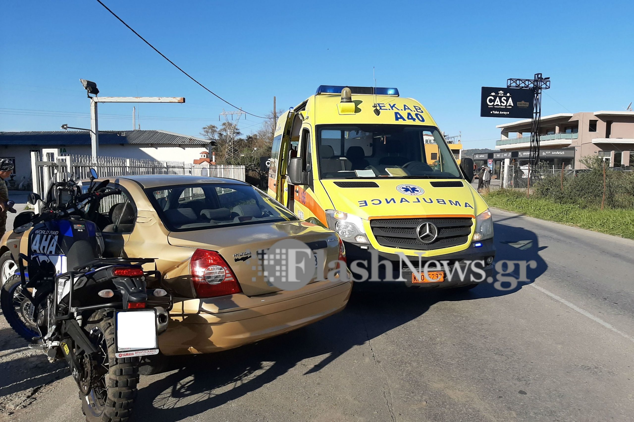 Τροχαίο με τραυματισμό οδηγού μοτοσικλέτας στα Χανιά (φωτο)