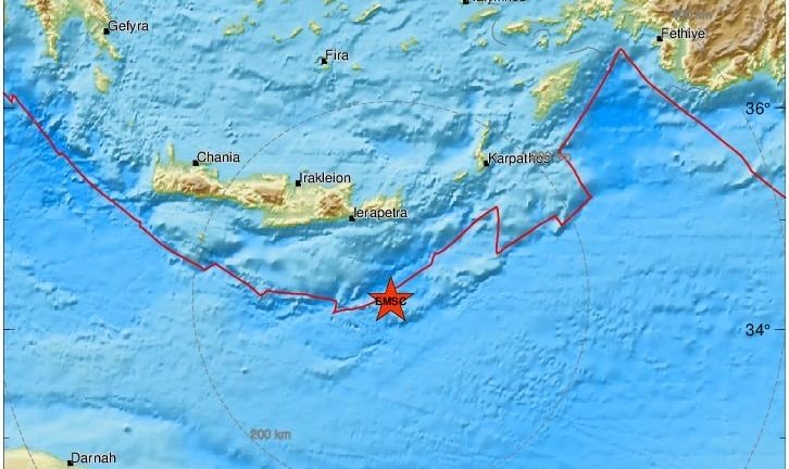 Κρήτη: Σεισμική δόνηση τα ξημερώματα (φωτο)