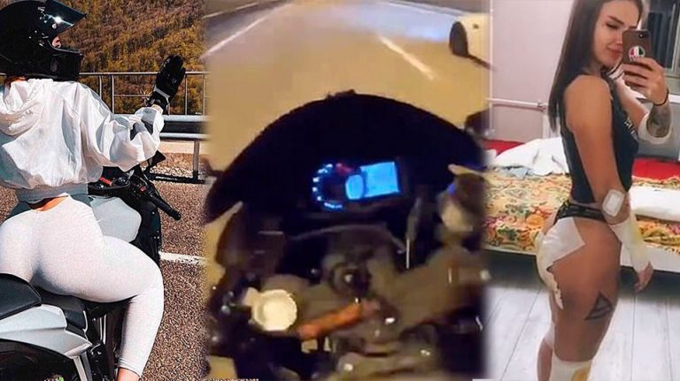 Σέξι Ρωσίδα εκτοξεύτηκε από μοτοσικλέτα με 190χλμ/ώρα! (video)