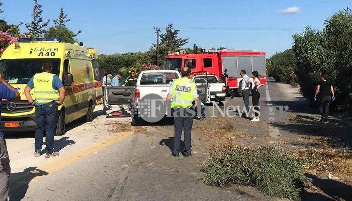 Σοβαρό τροχαίο ατύχημα στην εθνική οδό Χανίων - Κισάμου (φωτο)