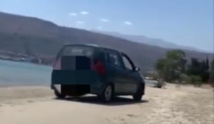 Χανιά: Πήγε με το αυτοκίνητο στην παραλία! (video)