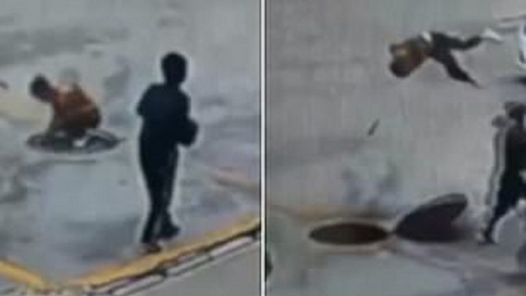 Πιτσιρικάς έριξε δυναμιτάκι σε υπόνομο και «απογειώθηκε» από την έκρηξη (video)