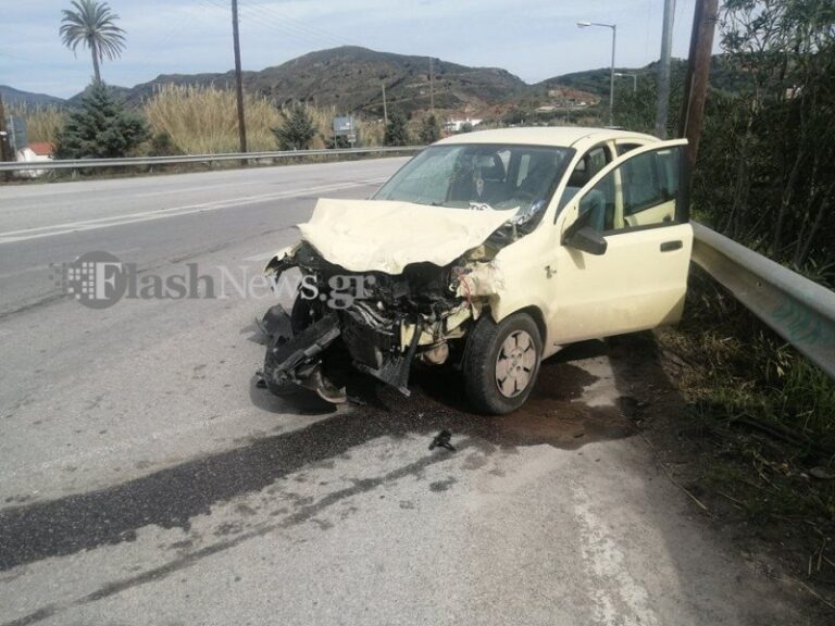 Χανιά: Σοβαρό τροχαίο ατύχημα στην εθνική σε διασταύρωση καρμανιόλα (φωτο)