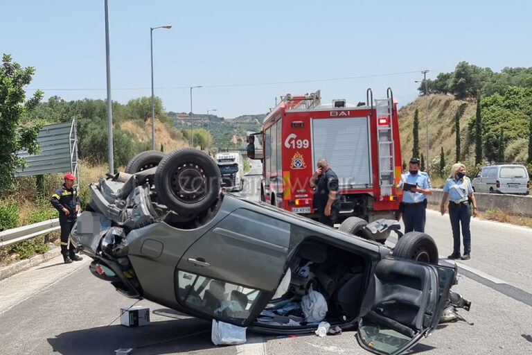 Χανιά: Οδηγός τραυματίστηκε σοβαρά σε τροχαίο - Αναποδογύρισε το αμάξι (φωτο)