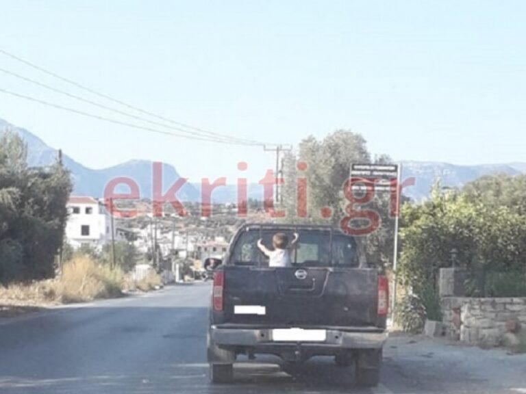 Κρήτη: Με το μωρό απροστάτευτο στην καρότσα!