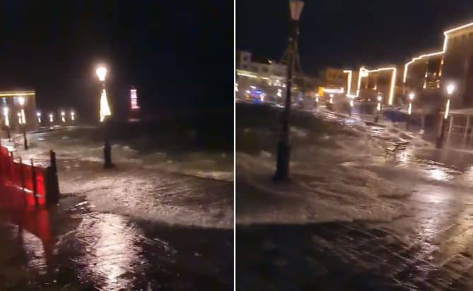 Χανιά: Τα κύματα «χτυπούν» το Ενετικό Λιμάνι (video)