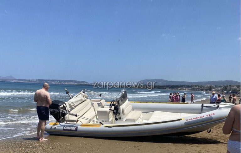 Χανιά: Ακυβέρνητο σκάφος προκάλεσε τον πανικό σε γνωστή παραλία (φωτο)